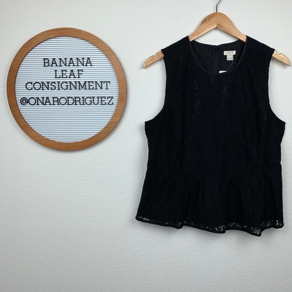 JCrew Floral Lace Peplum Top - Picture 3 of 5